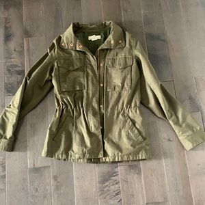 Army green jacket with rose gold detailing, size medium, great condition